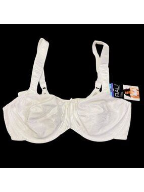 Bali Satin Tracings Full Figure Minimizer Bra DF3562 White 40C Unlined NEW